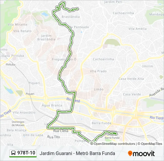 978T-10 Bus Line Map