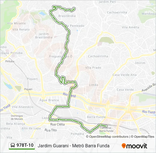 978T-10 Bus Line Map