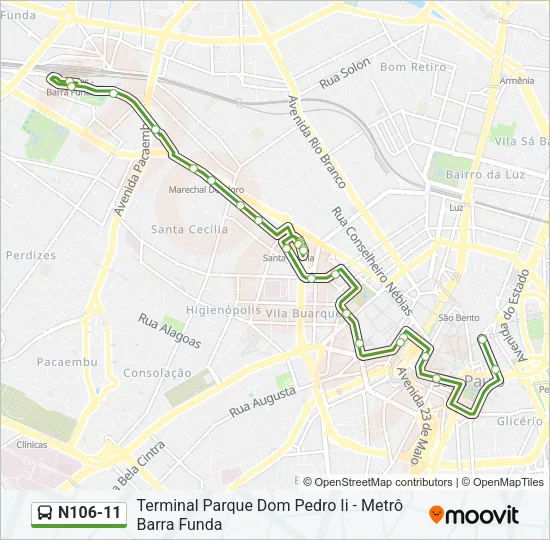 N106-11 Bus Line Map
