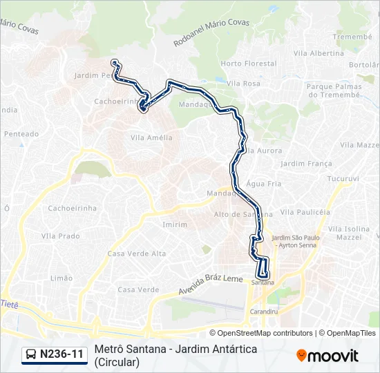 N236-11 Bus Line Map