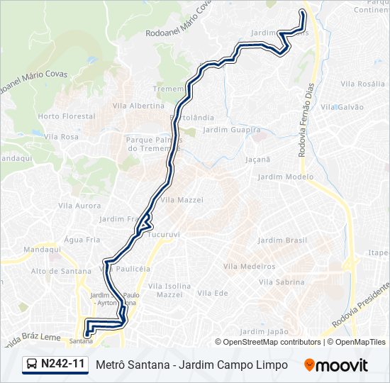 Mapa de N242-11 de autobús
