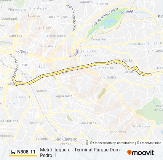 N308-11 bus Line Map