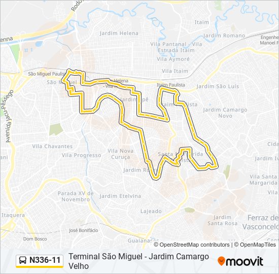 N336-11 bus Line Map