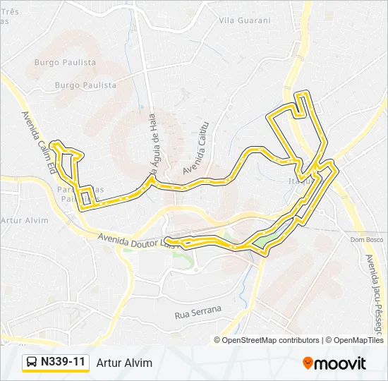 N339-11 Bus Line Map