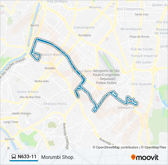 N633-11 bus Line Map