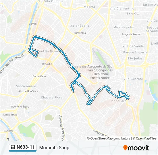 N633-11 Bus Line Map