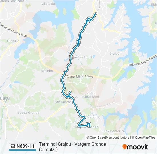 N639-11 Bus Line Map