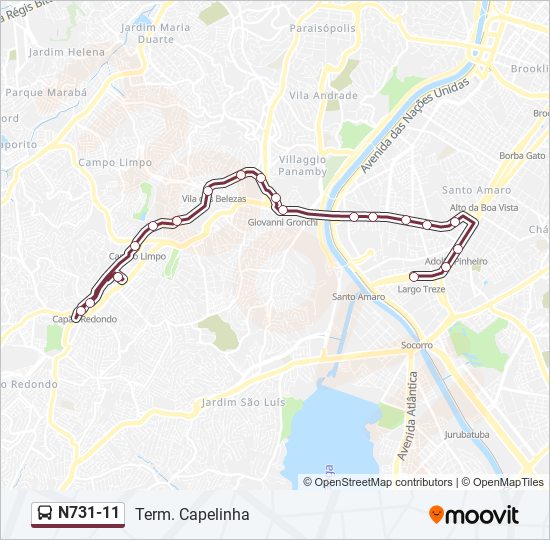 N731-11 bus Line Map