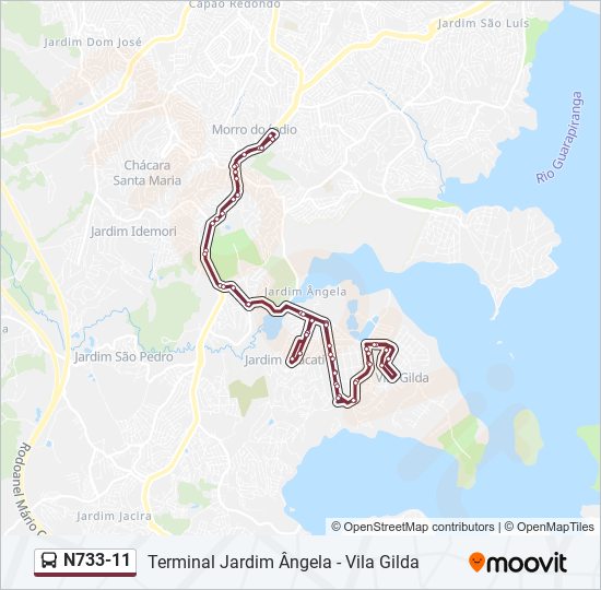 N733-11 bus Line Map