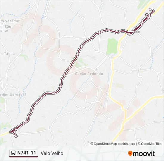 N741-11 Bus Line Map