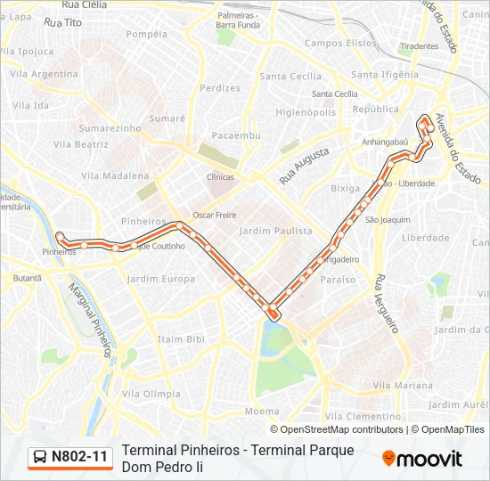 N802-11 Bus Line Map