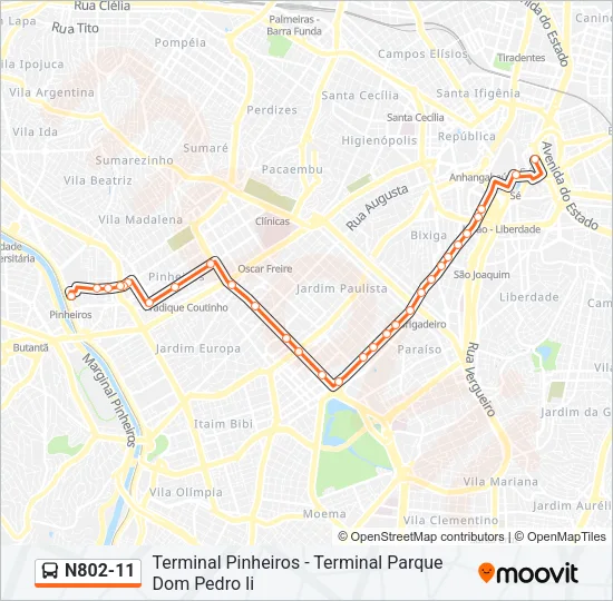 N802-11 Bus Line Map