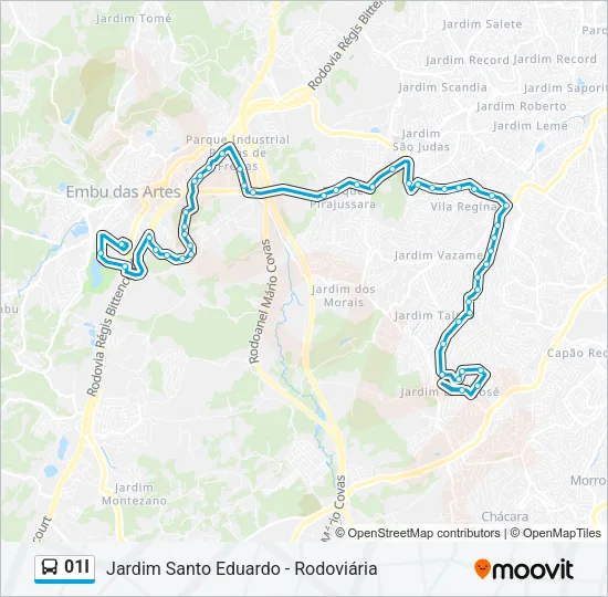 01I Bus Line Map