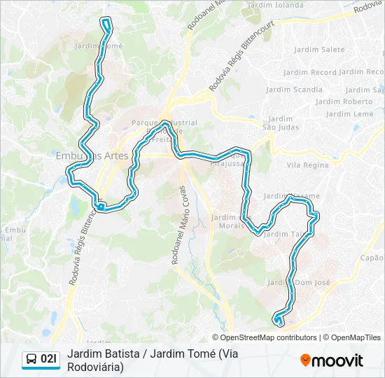 02I Bus Line Map
