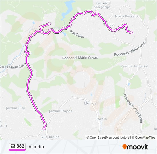 382 bus Line Map