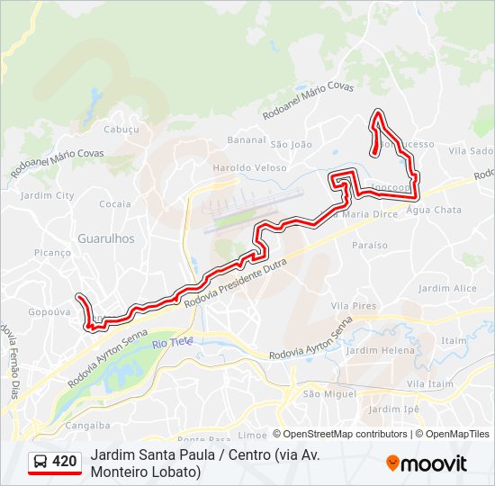 Mapa da linha 420 de 