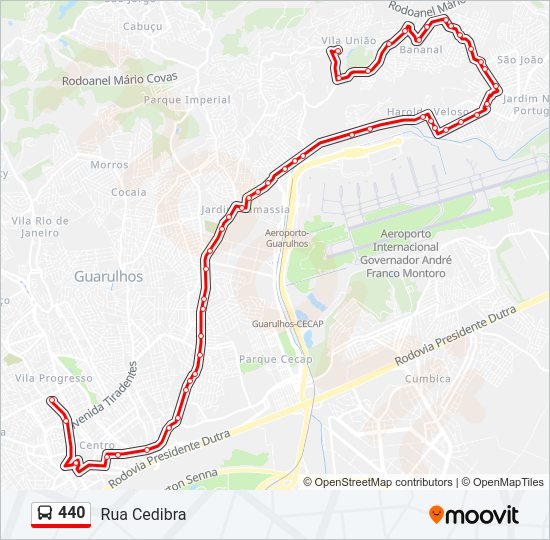 Mapa da linha 440 de 
