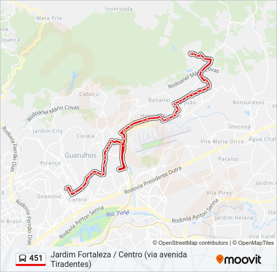 Mapa da linha 451 de 