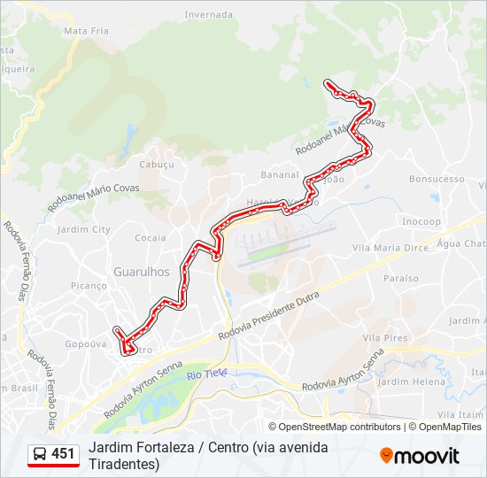 Mapa da linha 451 de 