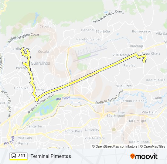 Mapa da linha 711 de 