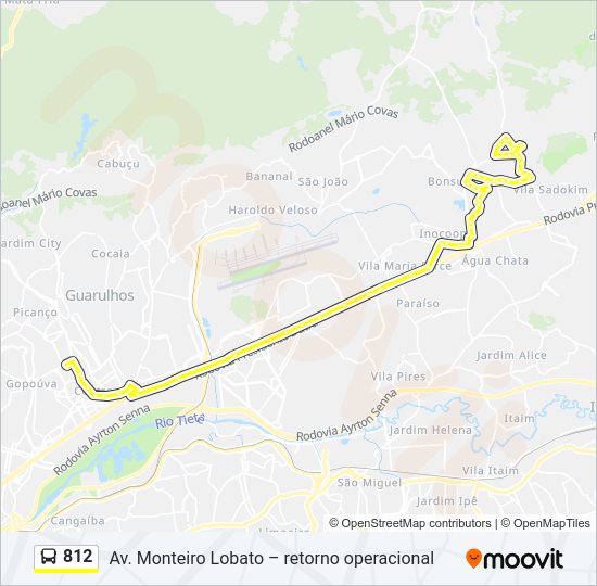 Mapa da linha 812 de 