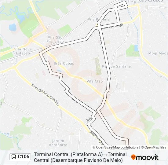 C106 Bus Line Map