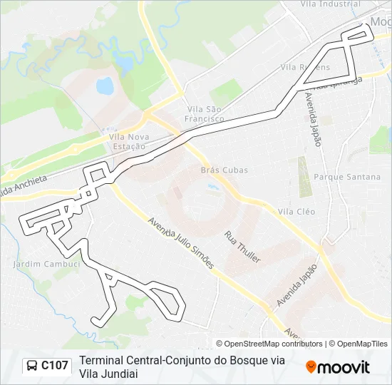 C107 Bus Line Map