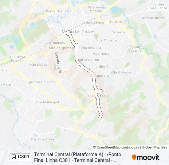 C301 Bus Line Map