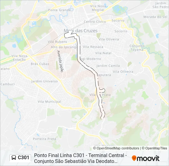 C301 Bus Line Map