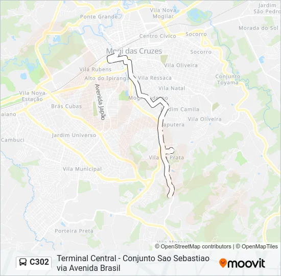 C302 Bus Line Map
