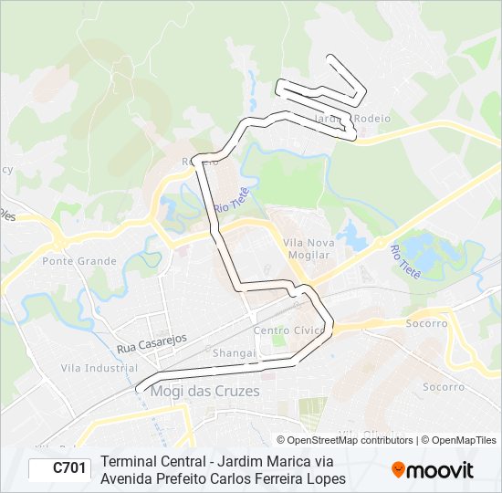 Mapa de C701 de autobús
