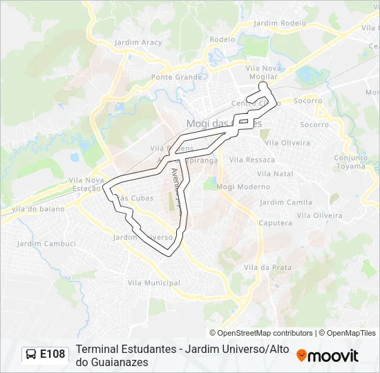 E108 Bus Line Map