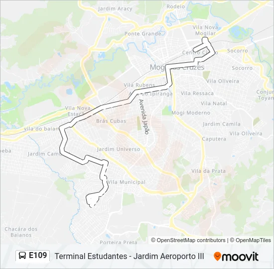 E109 Bus Line Map