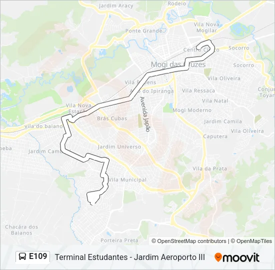 E109 Bus Line Map