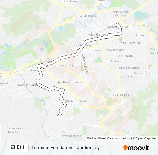 E111 Bus Line Map