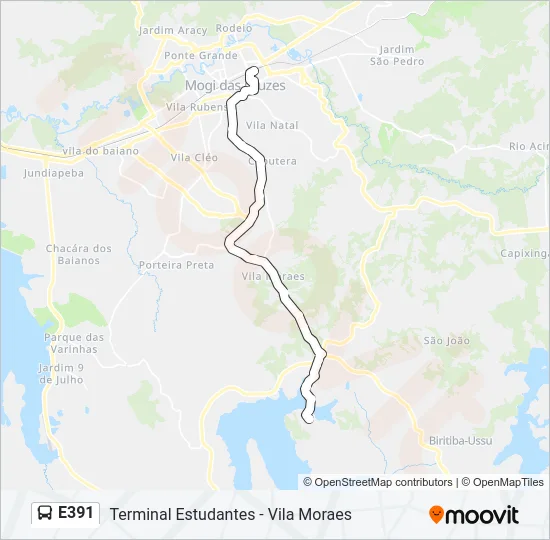 E391 Bus Line Map