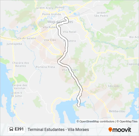 E391 Bus Line Map