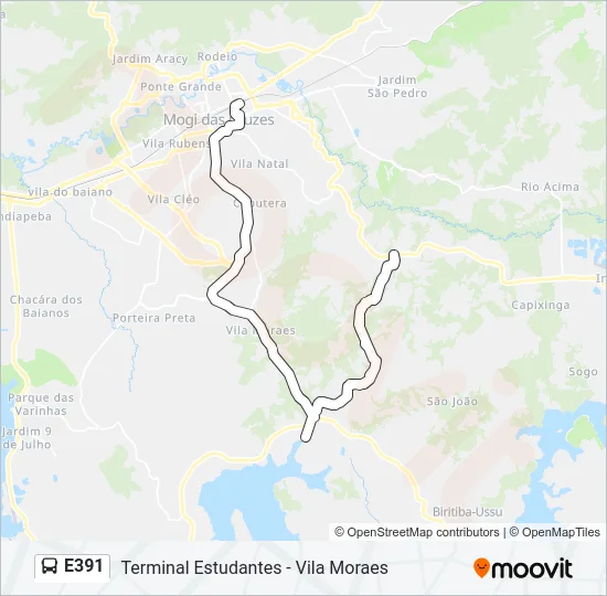 E391 Bus Line Map