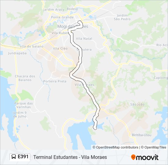E391 bus Line Map