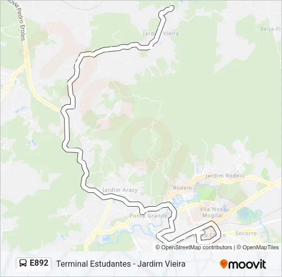 E892 Bus Line Map