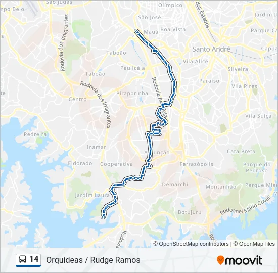 14 Bus Line Map
