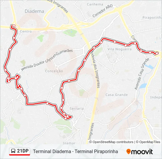 21DP Bus Line Map