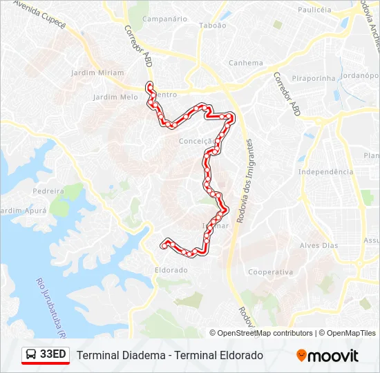33ED Bus Line Map