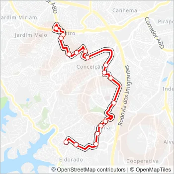 Rota da linha 34ED: horários, paradas e mapas - Terminal Diadema