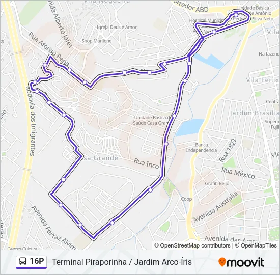 16P Bus Line Map