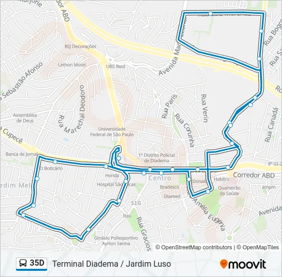35D Bus Line Map