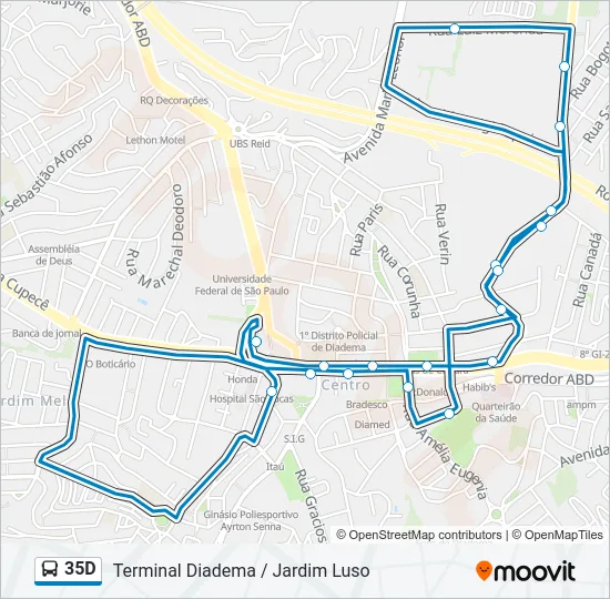 35D Bus Line Map