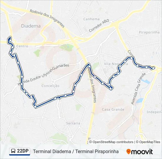 22DP Bus Line Map