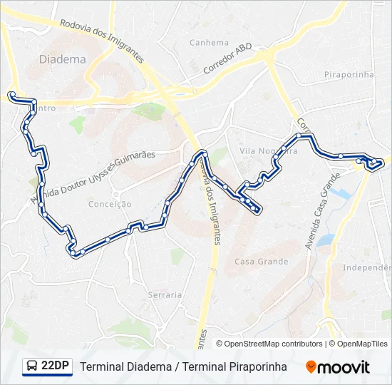 22DP Bus Line Map