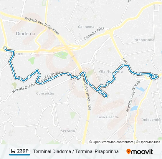 23DP Bus Line Map
